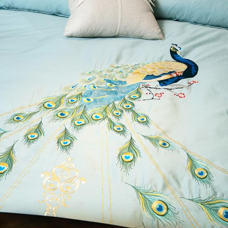 Peacock Rue Teal Duvet Cover Set (Egyptian | Duvet cover | cotton | Premium quality bedding for ultimate comfort