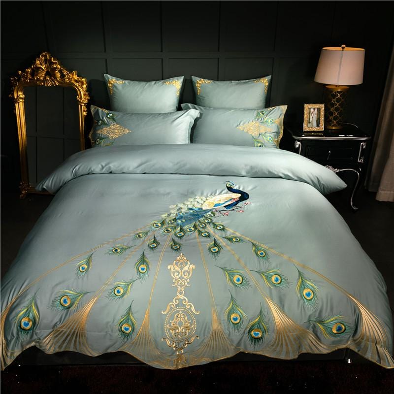 Peacock Rue Teal Duvet Cover Set (Egyptian | Duvet cover | cotton | Premium quality bedding for ultimate comfort