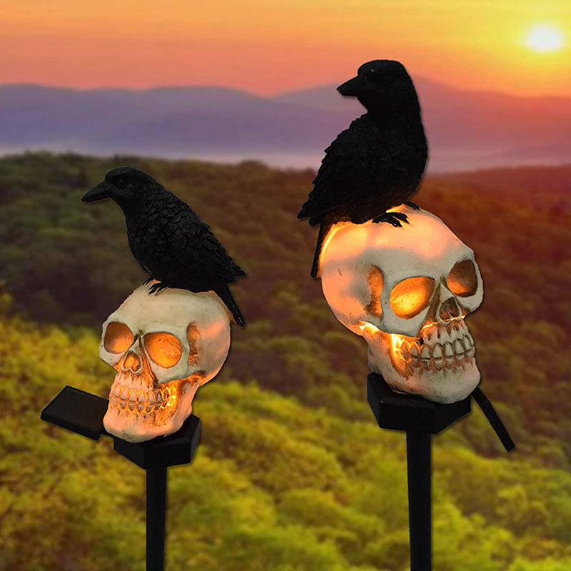 Halloween Solar Skull Crow Lights | Lighting | resin | 2v | Premium Lighting Solution