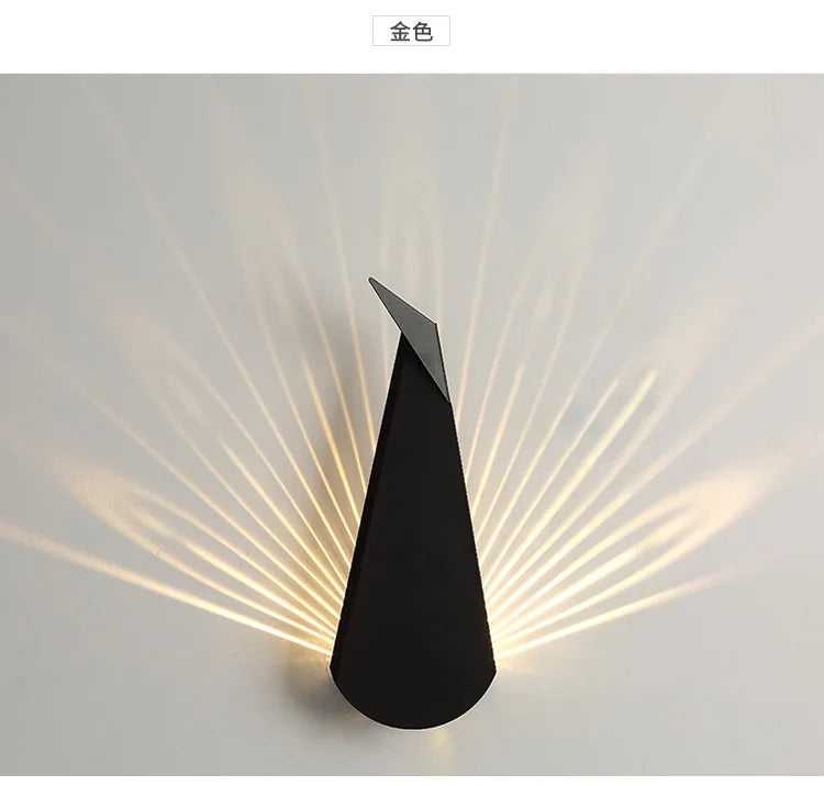 ElegantLicht Peacock Wall Lamp Modern | Wall Lamp | Led | Metal | 15W | 220V-240V | Elegant Wall Illumination