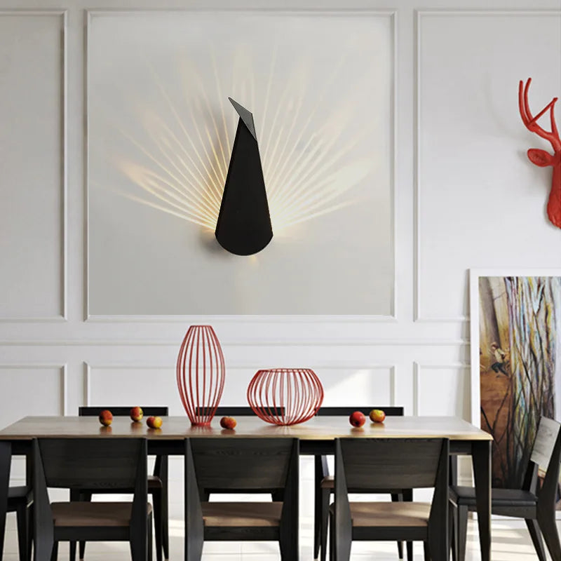 ElegantLicht Peacock Wall Lamp Modern | Wall Lamp | Led | Metal | 15W | 220V-240V | Elegant Wall Illumination