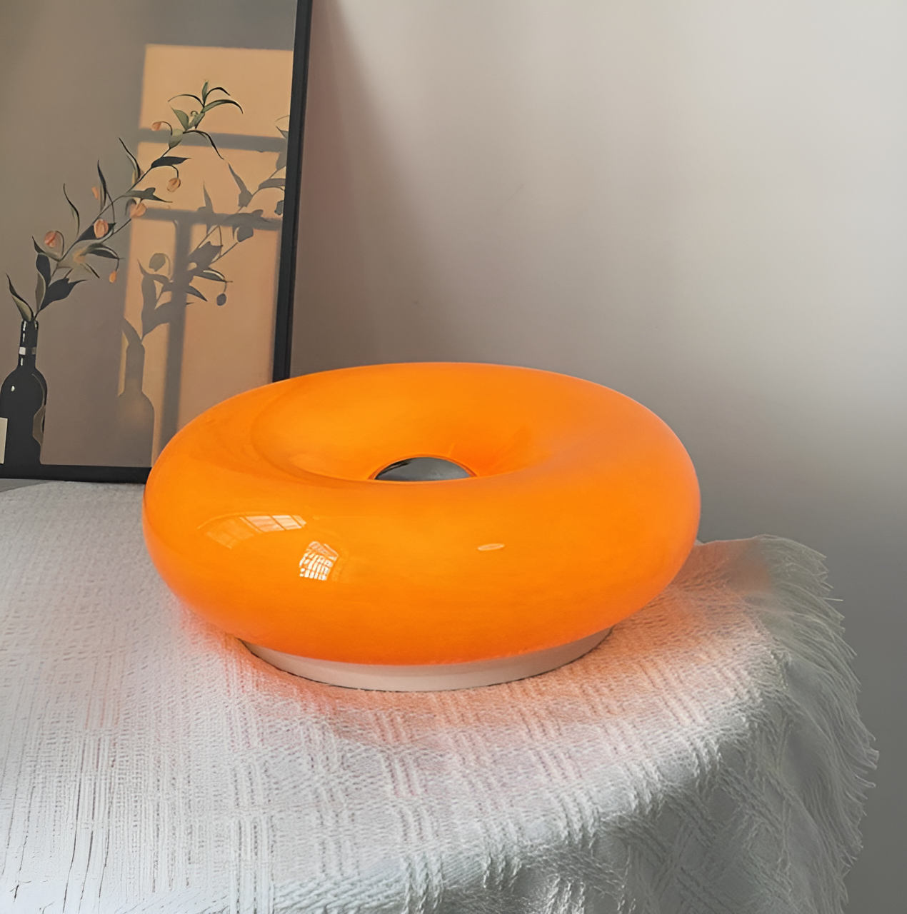Orange Donut Lamp Stylish Wall | Table Lamp | glass/metal | 90V - 260V | Sleek Table Accent