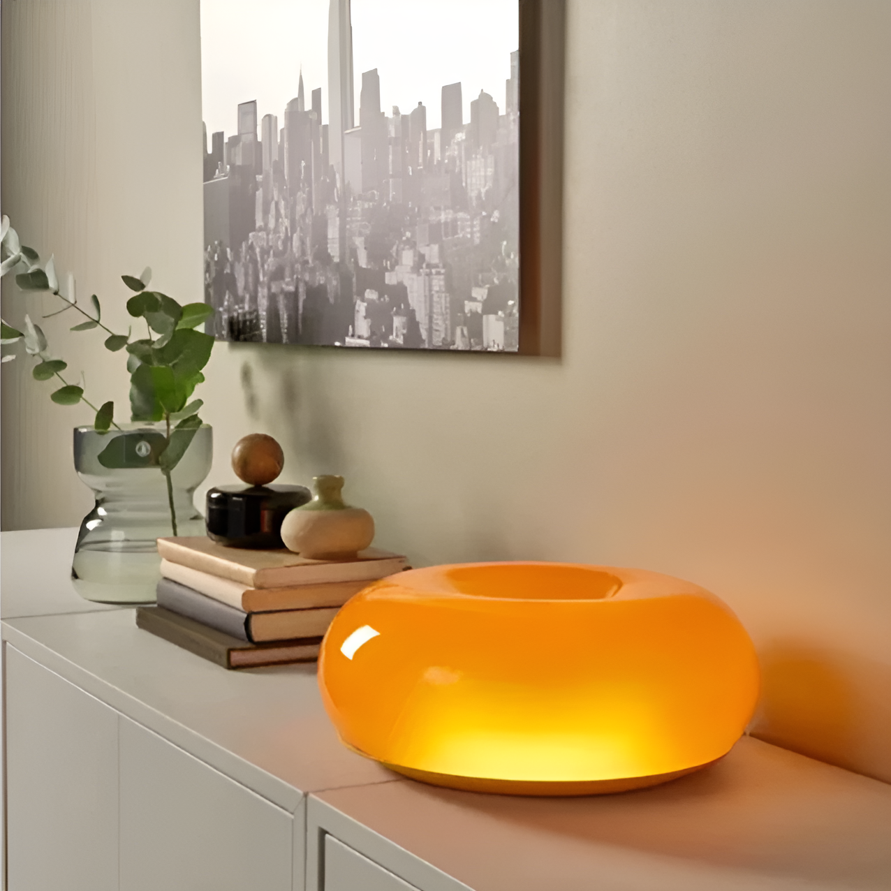 Orange Donut Lamp Stylish Wall | Table Lamp | glass/metal | 90V - 260V | Sleek Table Accent