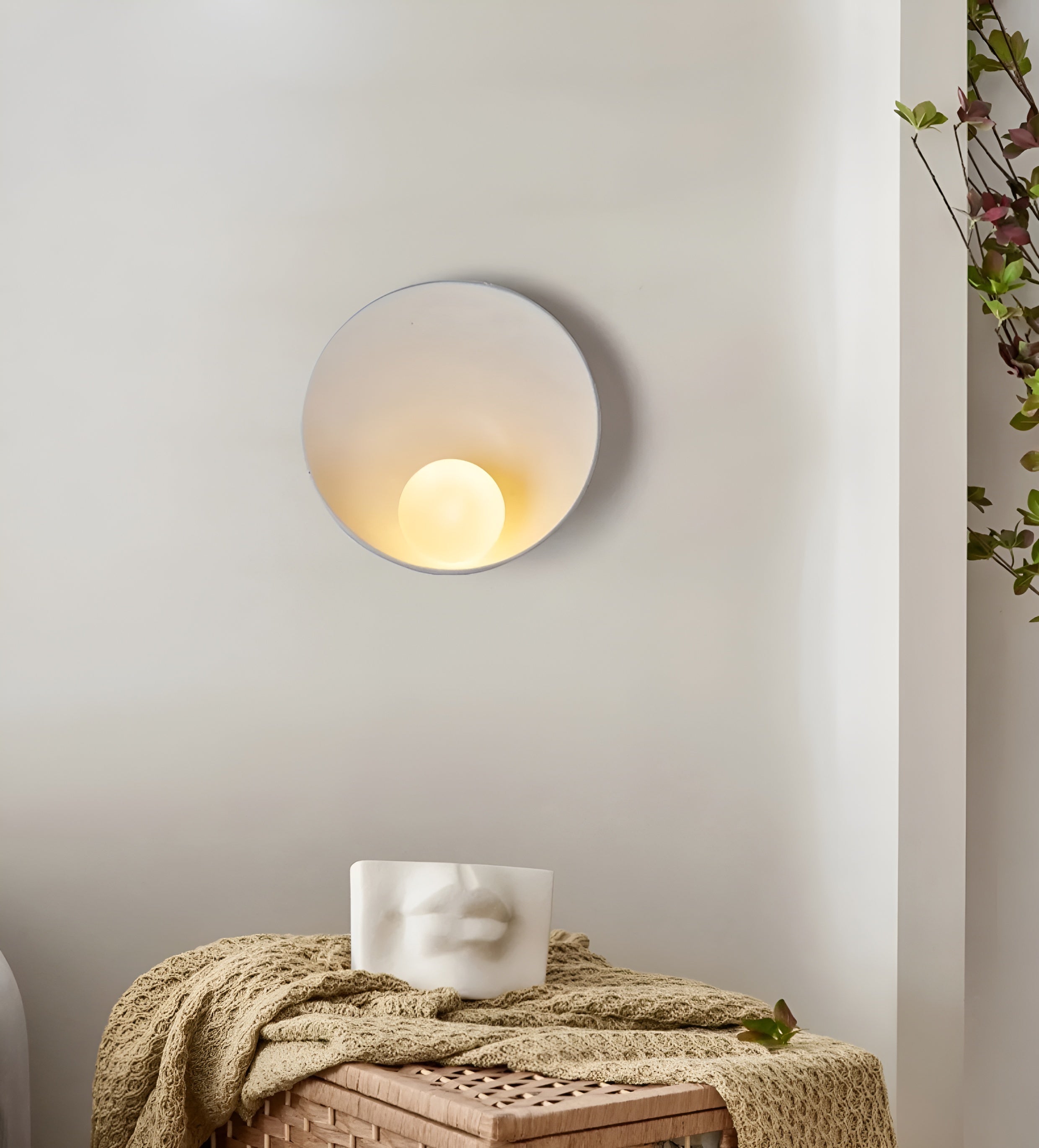 White Pearl Lamp White Wall | Wall Lamp | glass/iron/wood | 20V | Elegant Wall Illumination