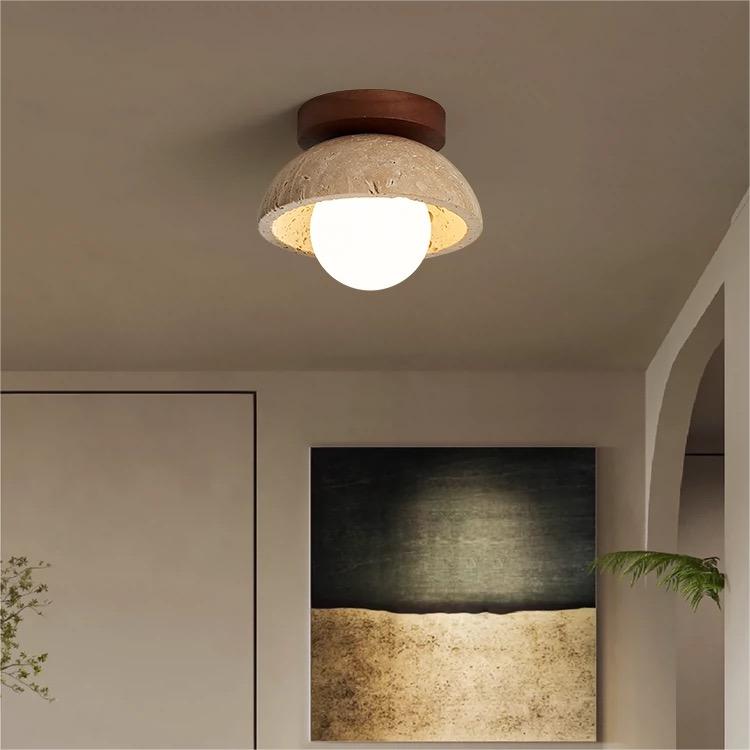 Industrial Modern Beige Stone Wall | Wall Lamp | wood | 110V - 120V | Elegant Wall Illumination