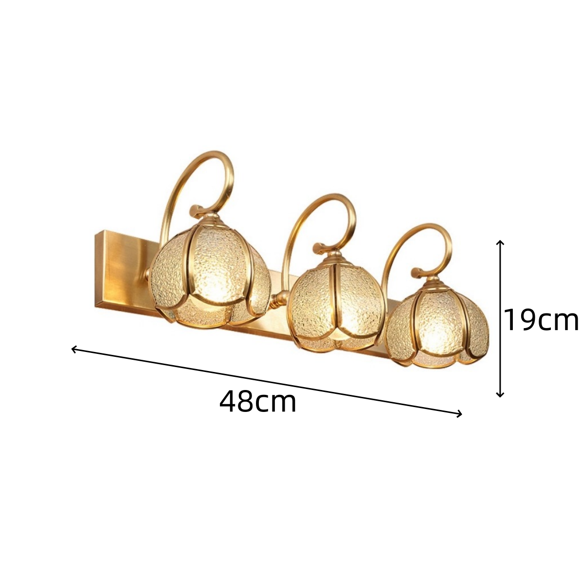 Classic Multi-headed Bathroom Wall Lamp | Wall Lamp | Led | glass | 110V - 120V | Elegant Wall Illumination