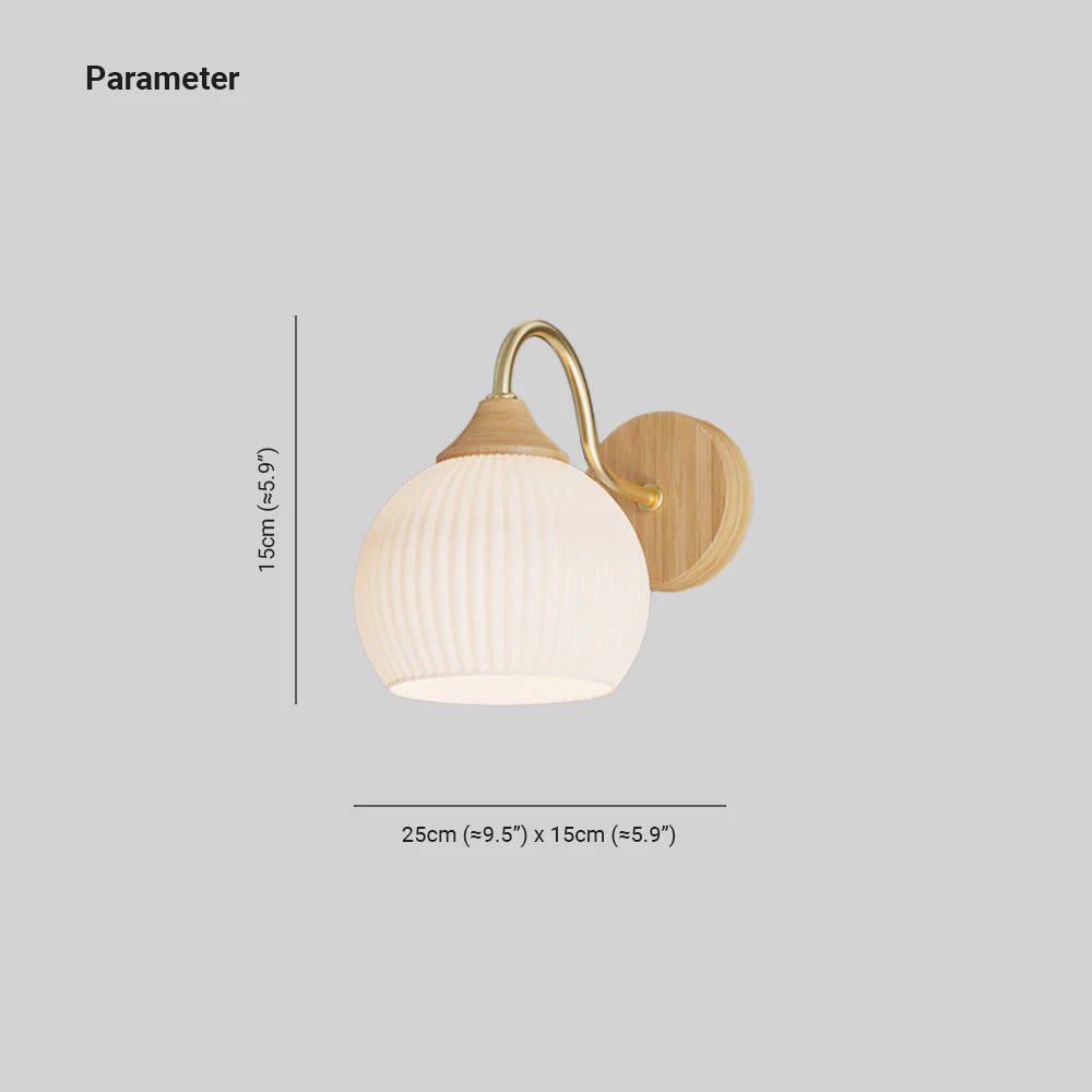 Ozawa Nordic Indoor Wall Lamp | Wall Lamp | Led | Warm White | glass/wood | Elegant Wall Illumination