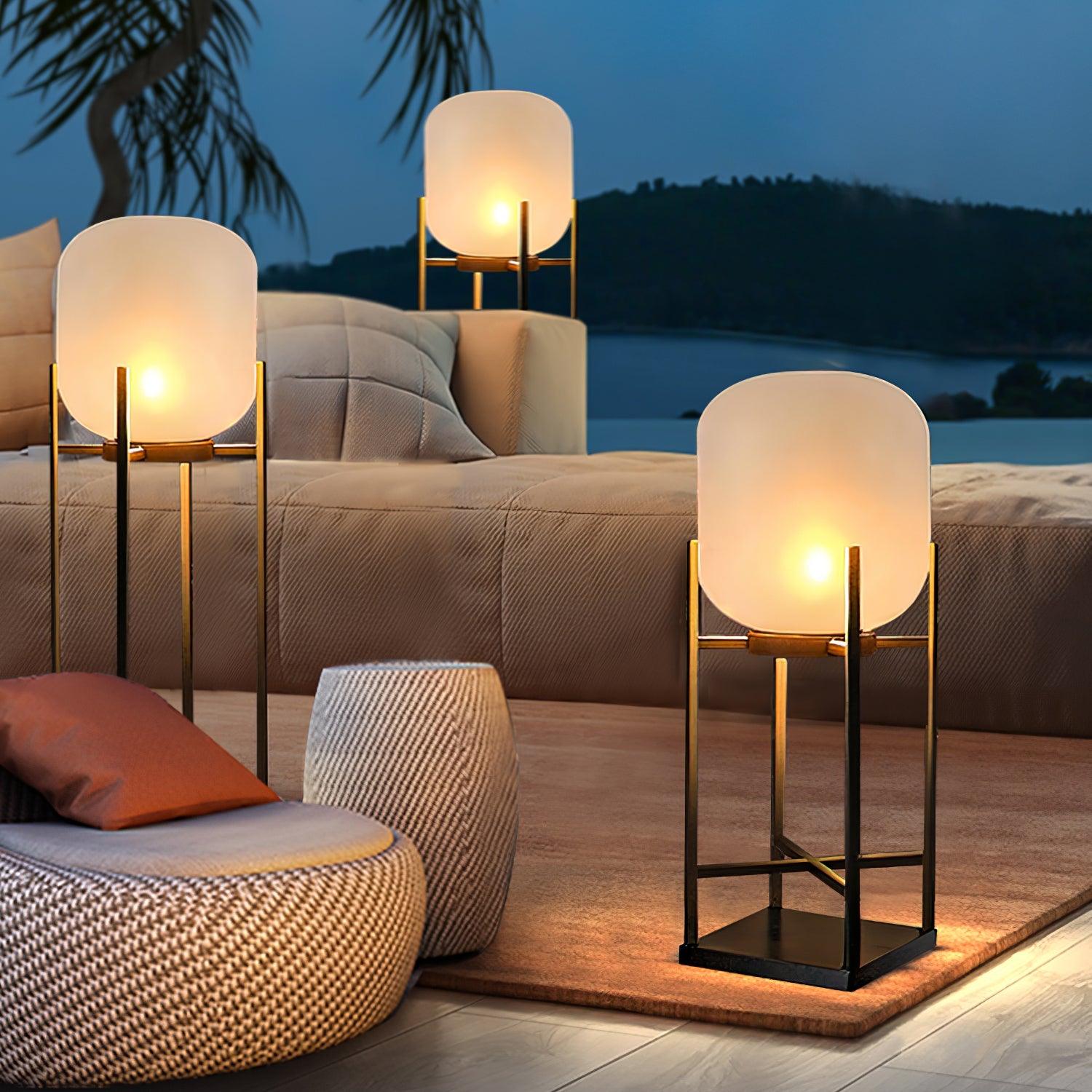 Solar floor lamp lantern outdoor | Floor Lamp | LED | glass | 240v | Stylish Floor Lighting