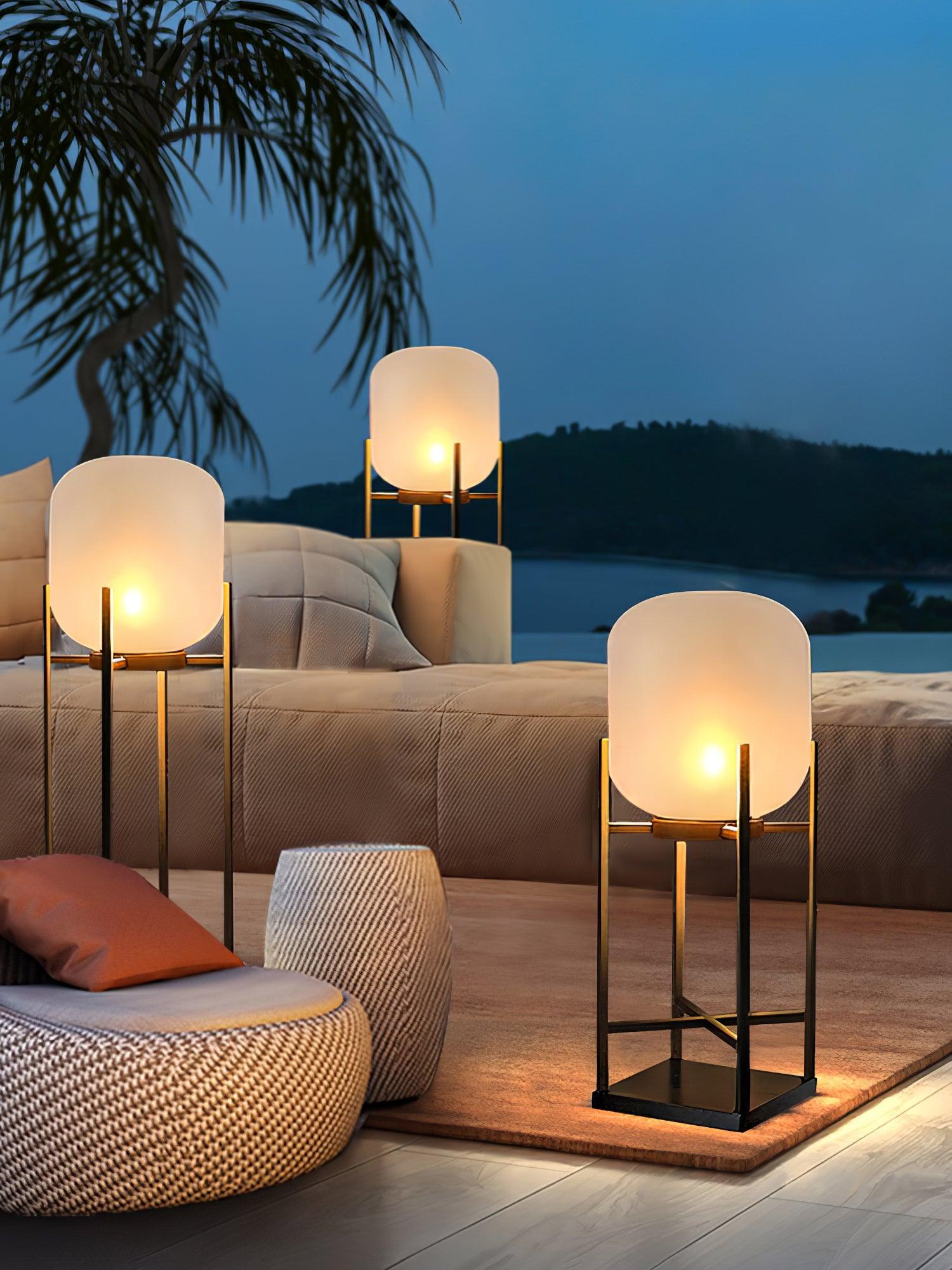 Solar floor lamp lantern outdoor | Floor Lamp | LED | glass | 240v | Stylish Floor Lighting