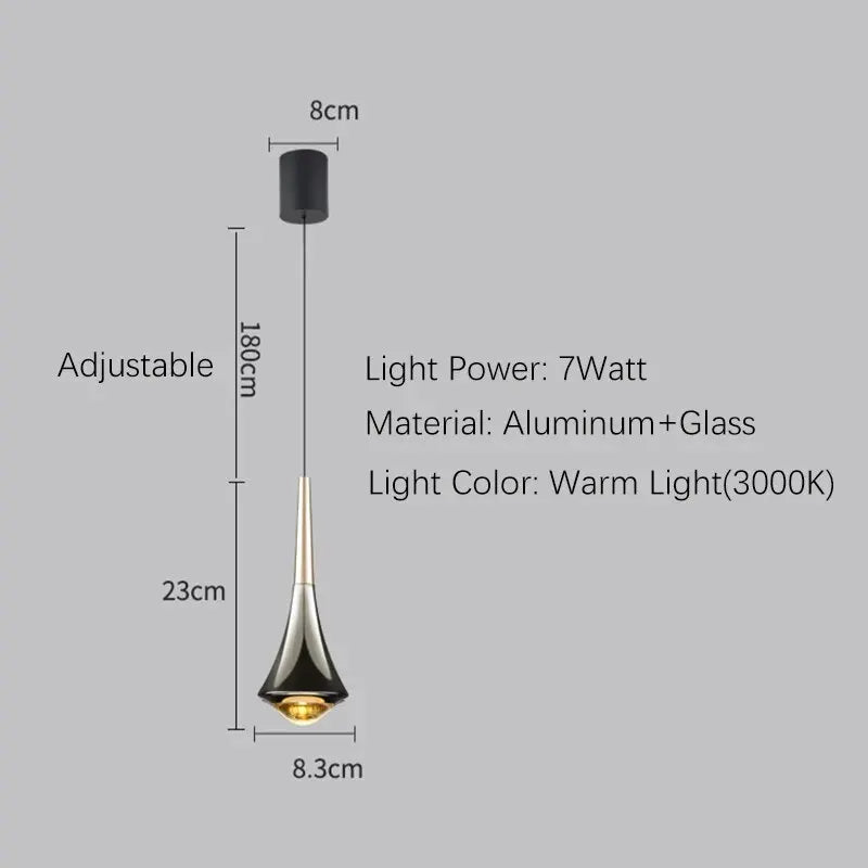 Luna Elegance Silver-plated Hanging Lamp | Lighting | LED | glass | 90-260V | Premium Lighting Solution