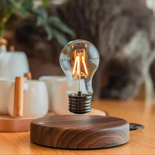 LumiFloat Table Lamp Magical Floating | Table Lamp | LED | Walnut Wood/Glass | Sleek Table Accent