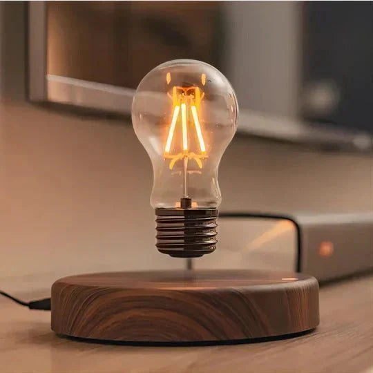 LumiFloat Table Lamp Magical Floating | Table Lamp | LED | Walnut Wood/Glass | Sleek Table Accent