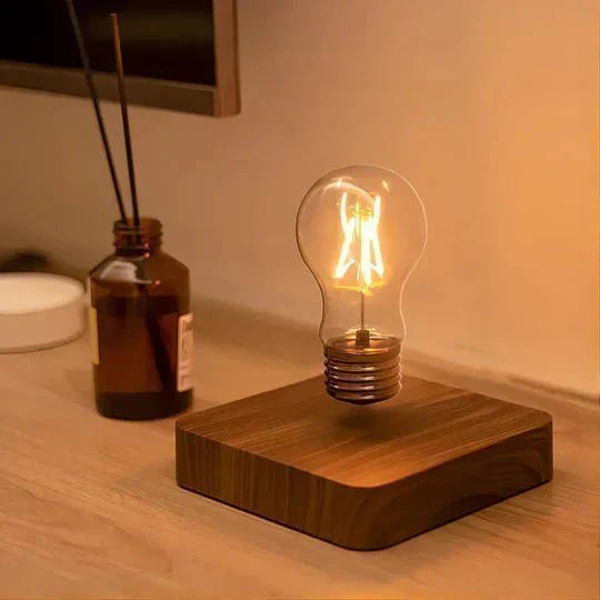 LumiFloat Table Lamp Magical Floating | Table Lamp | LED | Walnut Wood/Glass | Sleek Table Accent