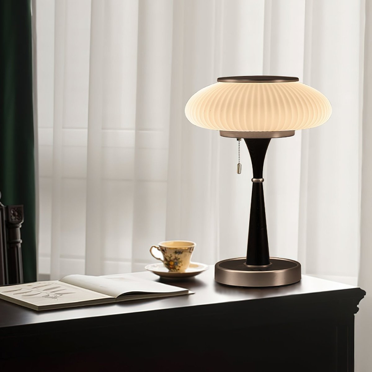 Lumique Matsushroom Table Lamp Modern | Table Lamp | LED | glass/wood/metal | Sleek Table Accent