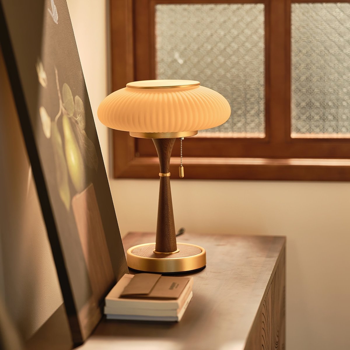 Lumique Matsushroom Table Lamp Modern | Table Lamp | LED | glass/wood/metal | Sleek Table Accent