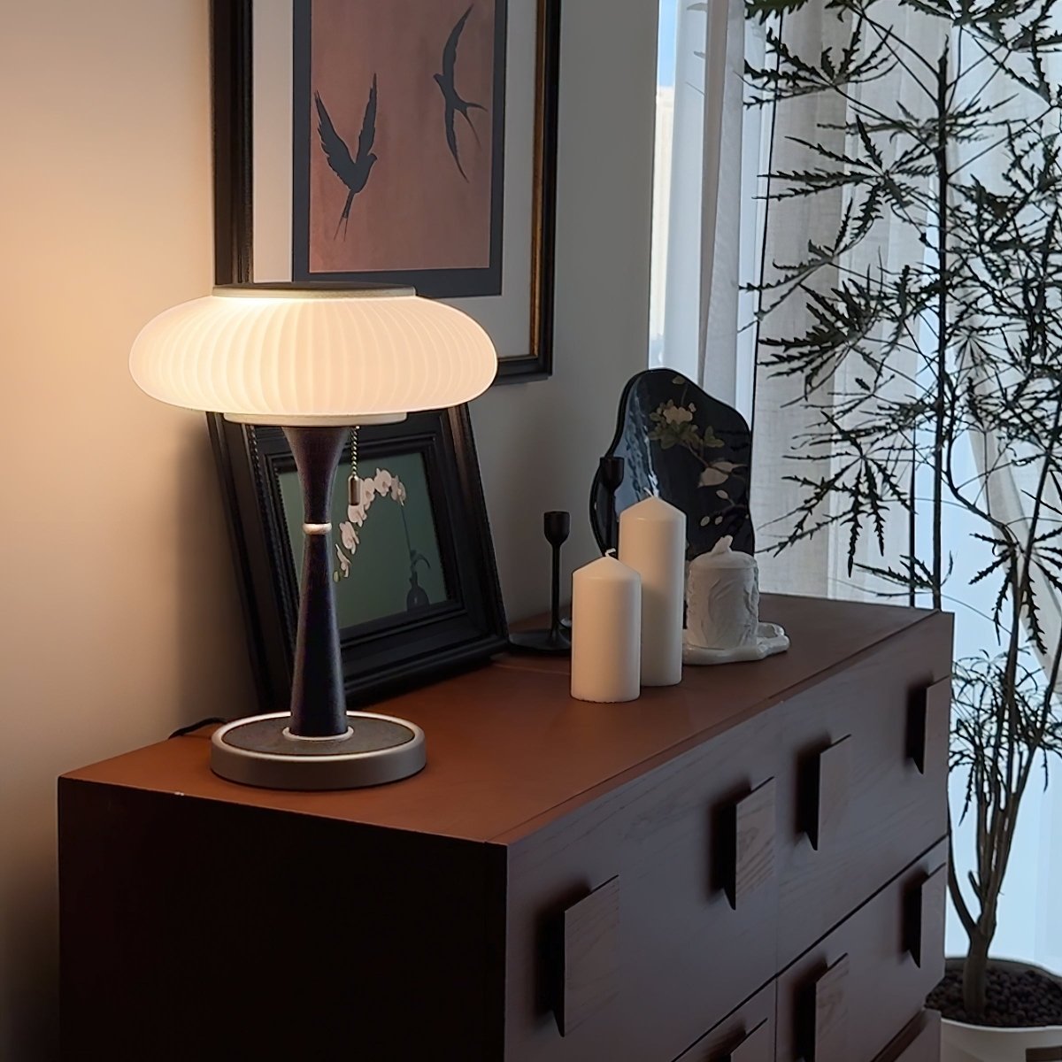 Lumique Matsushroom Table Lamp Modern | Table Lamp | LED | glass/wood/metal | Sleek Table Accent