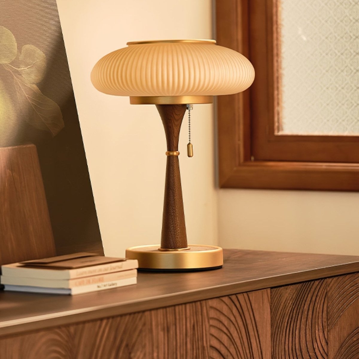 Lumique Matsushroom Table Lamp Modern | Table Lamp | LED | glass/wood/metal | Sleek Table Accent
