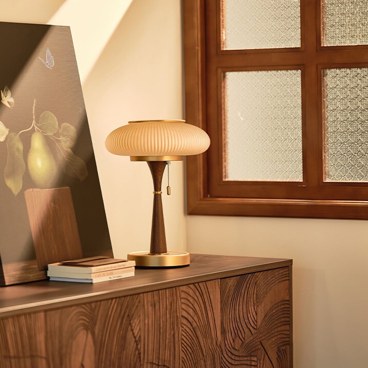 Lumique Matsushroom Table Lamp Modern | Table Lamp | LED | glass/wood/metal | Sleek Table Accent