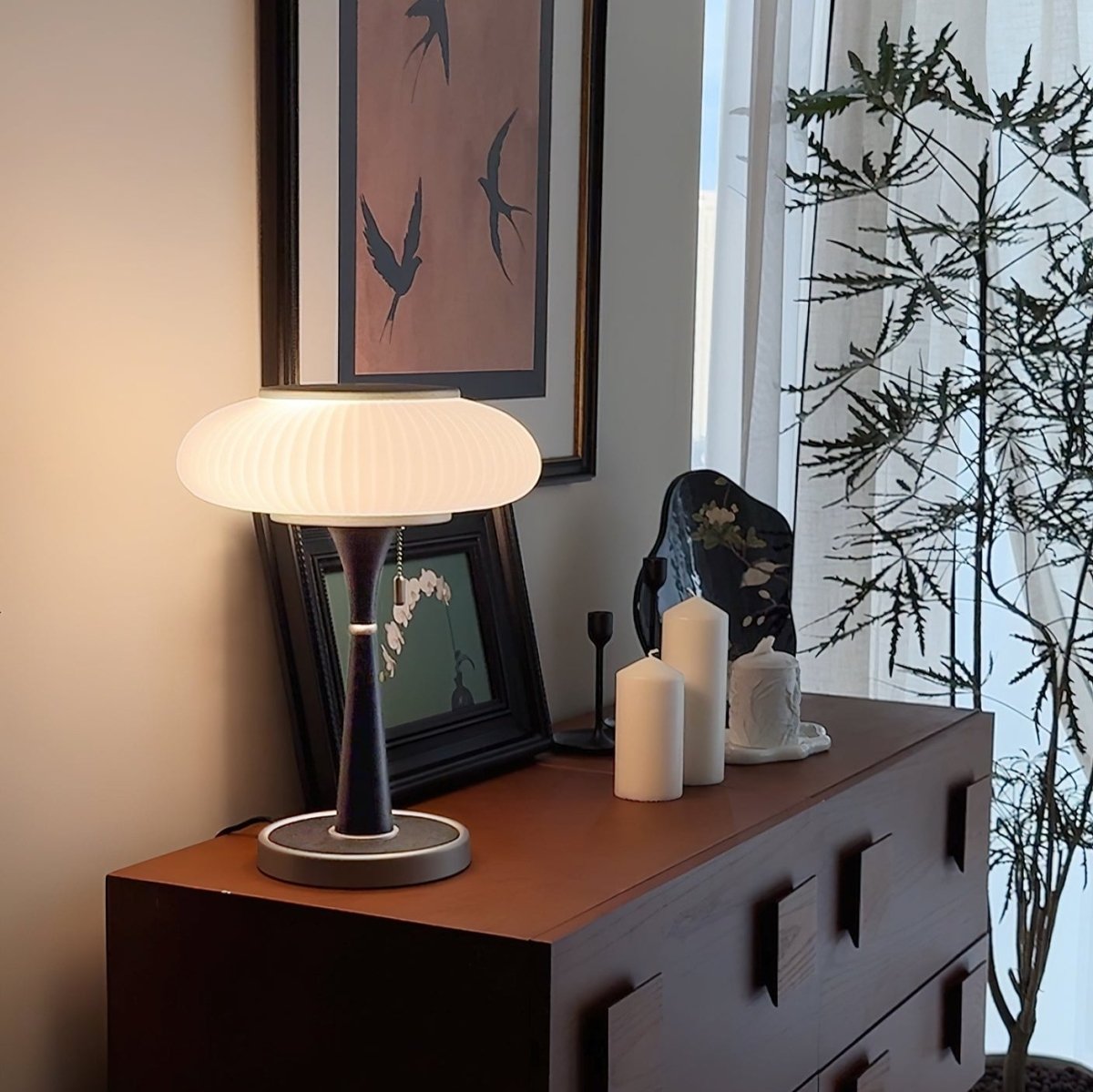 Lumique Matsushroom Table Lamp Modern | Table Lamp | LED | glass/wood/metal | Sleek Table Accent