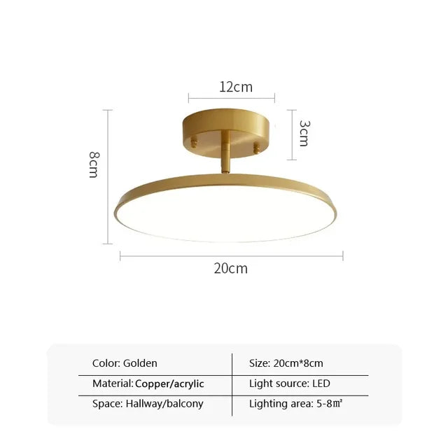 ElegantGlow Sleek Minimalist Lamp | Lighting | LED | acrylic/copper | 18W | 90-260V | Premium Lighting Solution