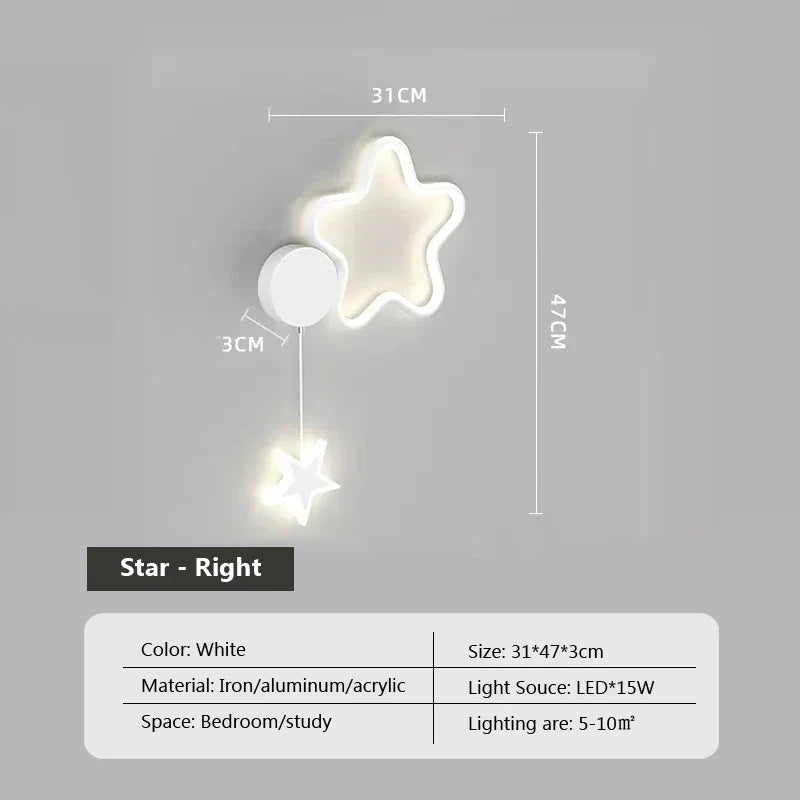 LumiDroom Clouds Star Moon Wall | Wall Lamp | Led | plastic | Elegant Wall Illumination