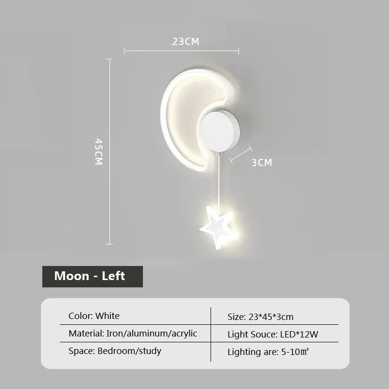 LumiDroom Clouds Star Moon Wall | Wall Lamp | Led | plastic | Elegant Wall Illumination