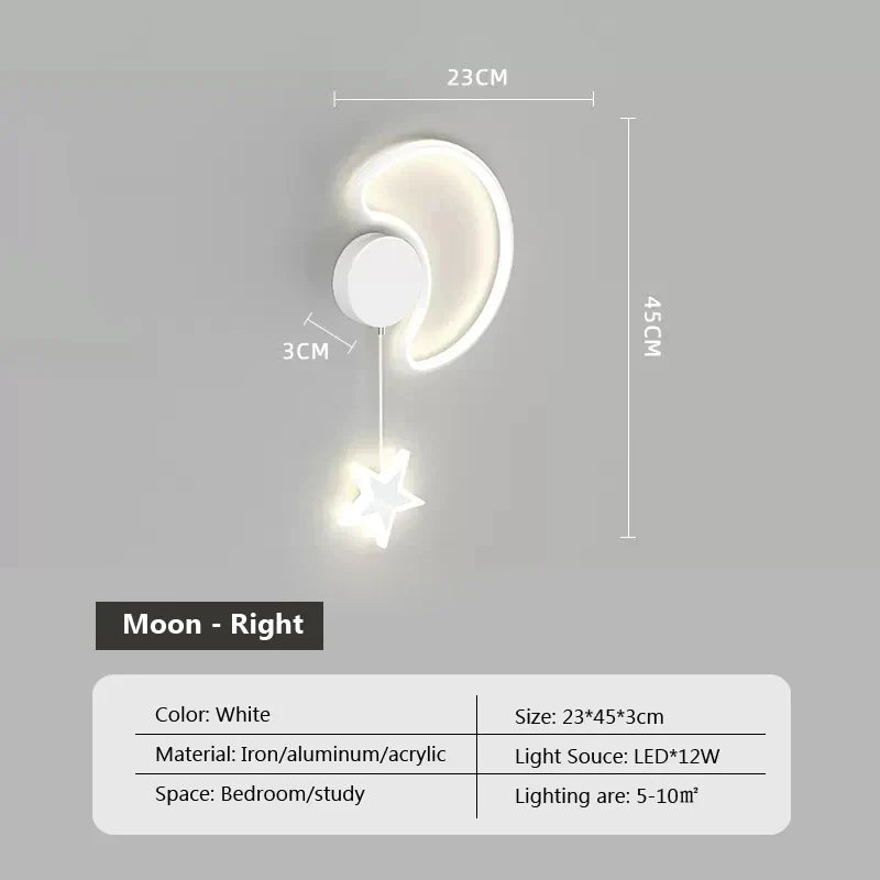 LumiDroom Clouds Star Moon Wall | Wall Lamp | Led | plastic | Elegant Wall Illumination