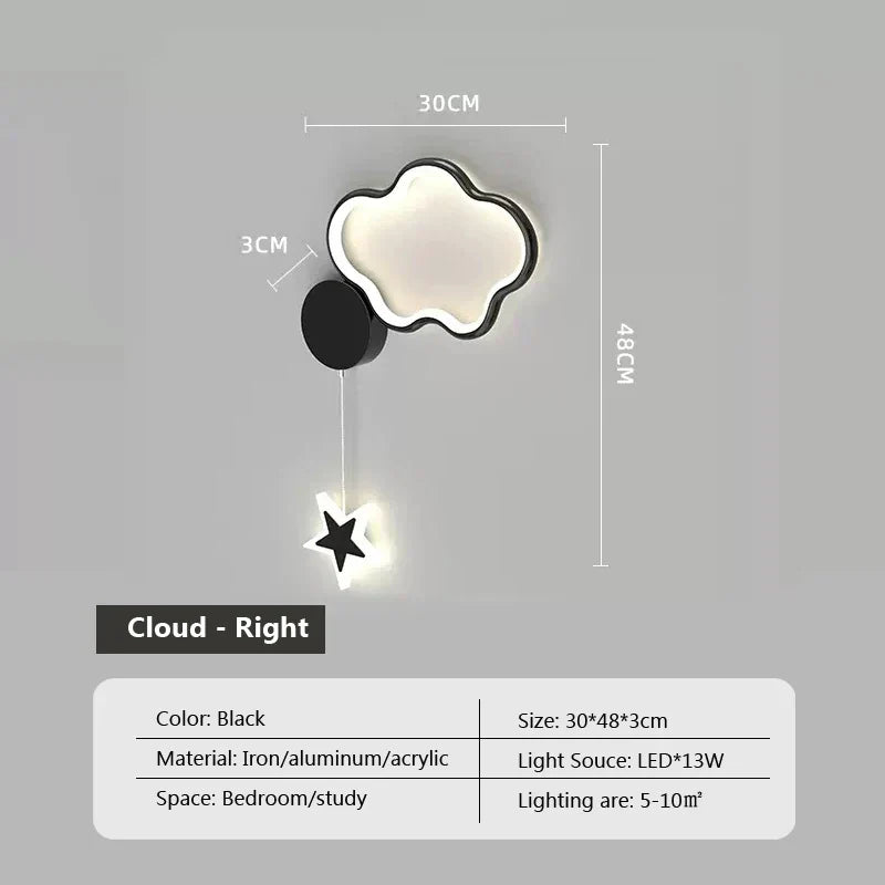 Starlight Clouds Moon Wall Lamp | Wall Lamp | Led | plastic | Elegant Wall Illumination