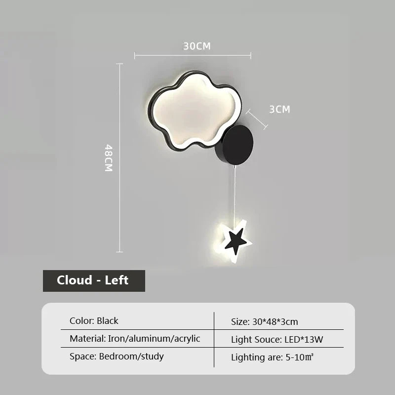 Starlight Clouds Moon Wall Lamp | Wall Lamp | Led | plastic | Elegant Wall Illumination