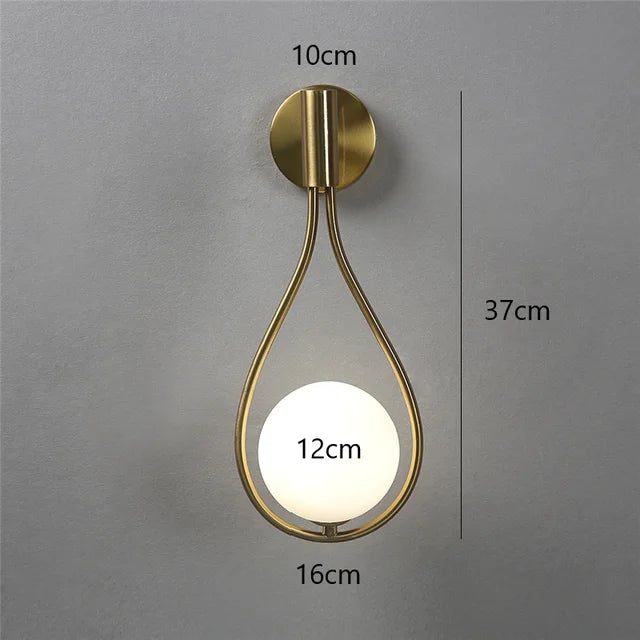 CrystalGleam Metal Glass Ball Wall | Wall Lamp | Led | Metal/Glass | 8W | 220V | Elegant Wall Illumination
