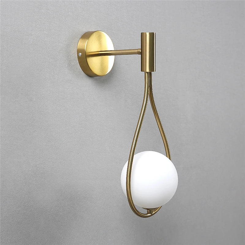 CrystalGleam Metal Glass Ball Wall | Wall Lamp | Led | Metal/Glass | 8W | 220V | Elegant Wall Illumination