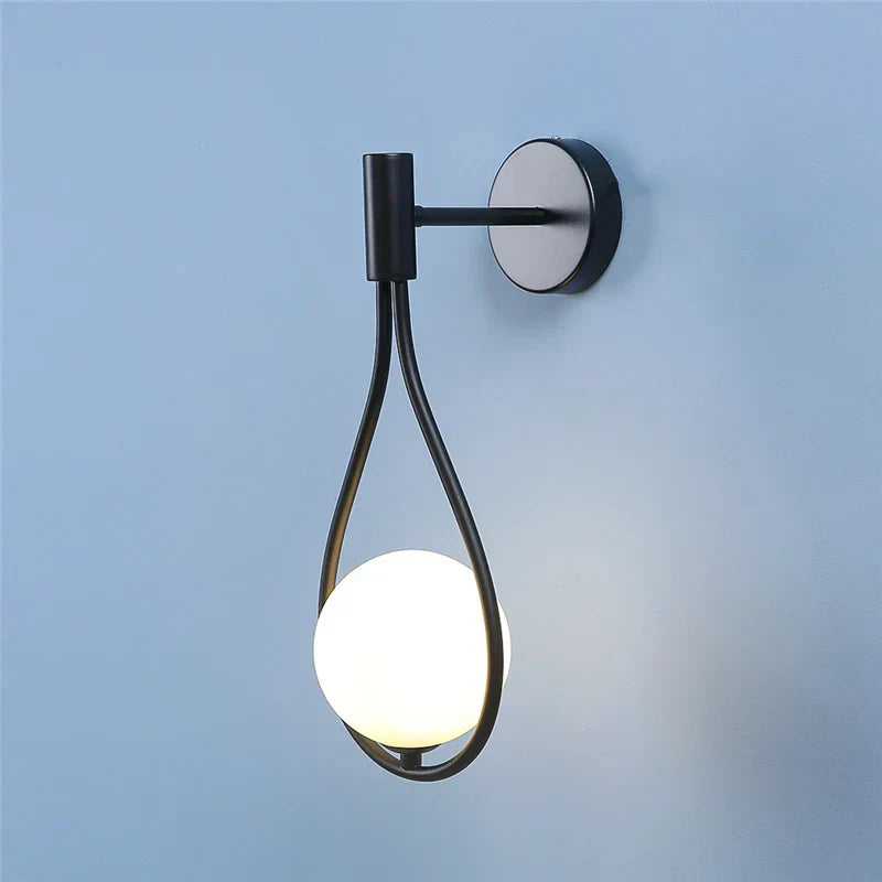 CrystalGleam Metal Glass Ball Wall | Wall Lamp | Led | Metal/Glass | 8W | 220V | Elegant Wall Illumination