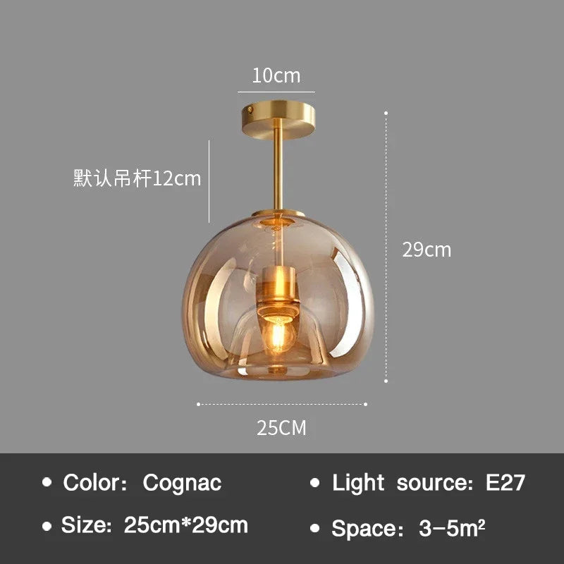 PureLicht Minimalist Glass Ceiling Lamp | Lighting | LED | copper/glass | 220V | Premium Lighting Solution