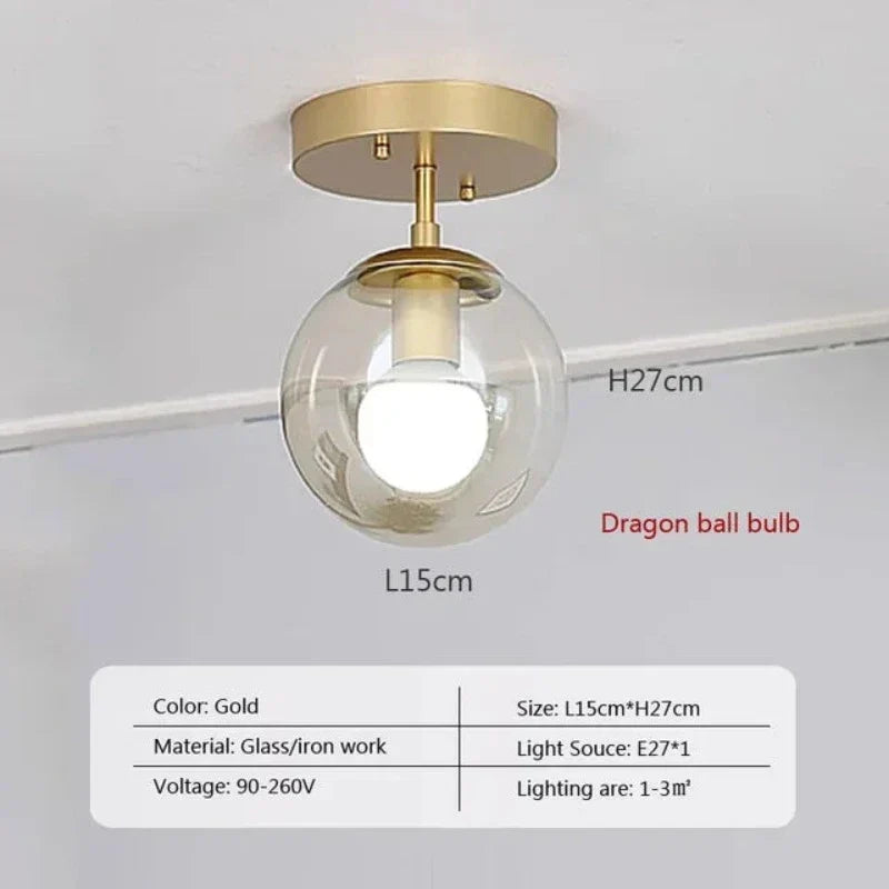 LuminousSphere Modern Glass Ball Ceiling | Lighting | glass | 90-260V | Premium Lighting Solution