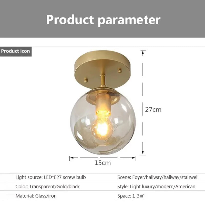 LuminousSphere Modern Glass Ball Ceiling | Lighting | glass | 90-260V | Premium Lighting Solution