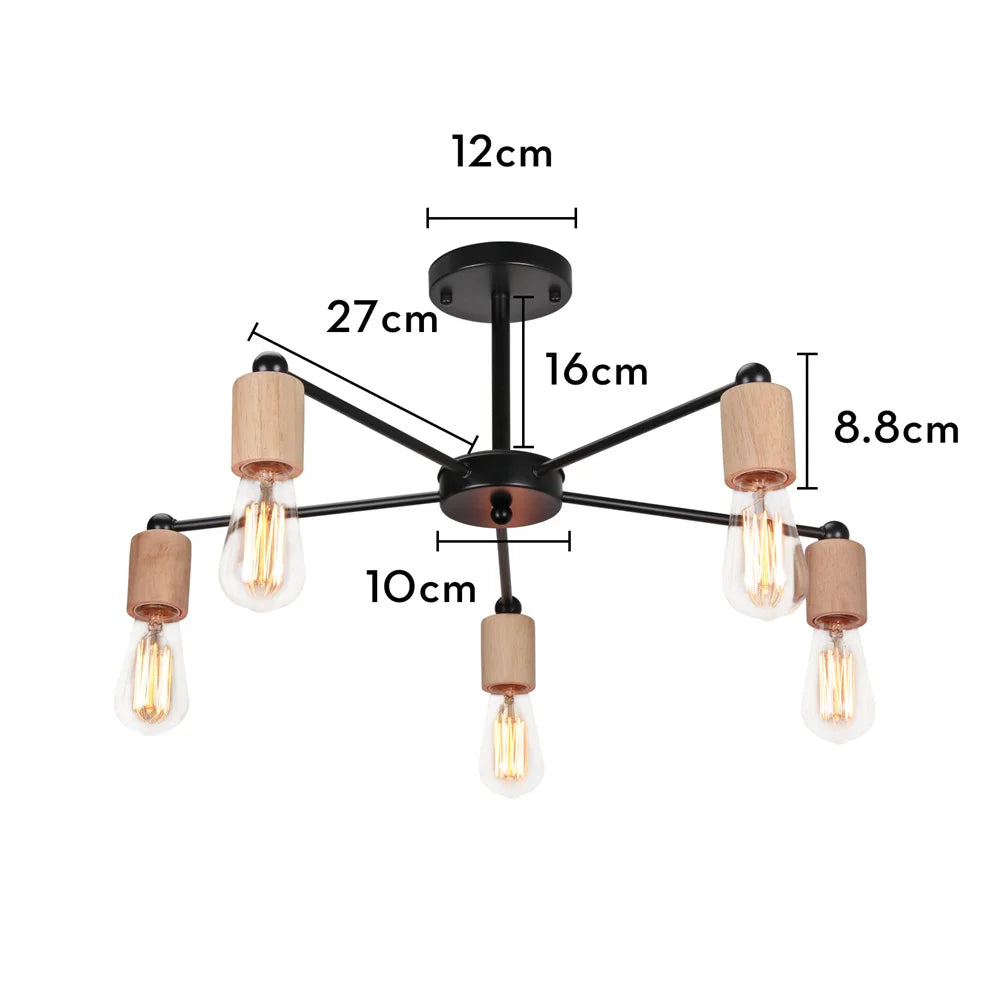 NordicGleam Scandinavian Loft Hanging Lamp | Lighting | metal/plastic/wood | 90-240V | Premium Lighting Solution