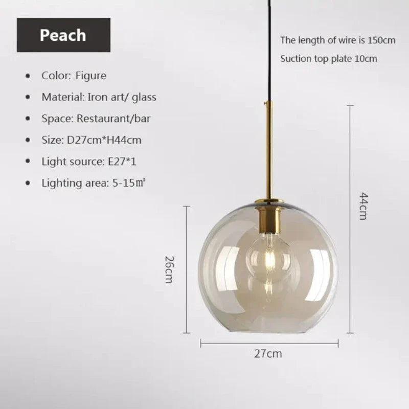 NordicGlas Modern Scandinavian Hanging Lamp | Lighting | glass/metal | 90-260V | Premium Lighting Solution