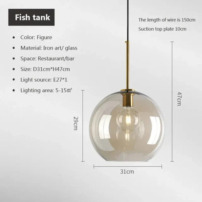 NordicGlas Modern Scandinavian Hanging Lamp | Lighting | glass/metal | 90-260V | Premium Lighting Solution