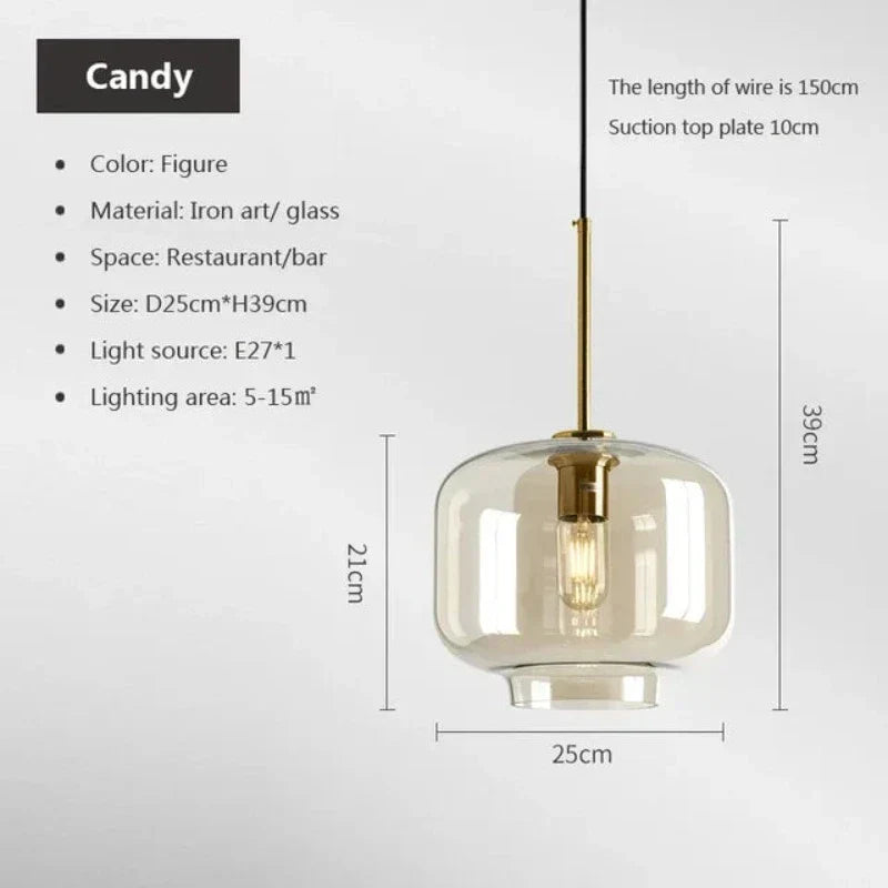NordicGlas Modern Scandinavian Hanging Lamp | Lighting | glass/metal | 90-260V | Premium Lighting Solution
