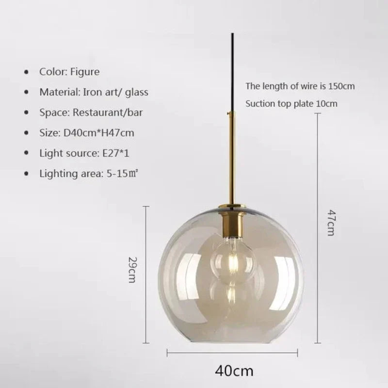 NordicGlas Modern Scandinavian Hanging Lamp | Lighting | glass/metal | 90-260V | Premium Lighting Solution