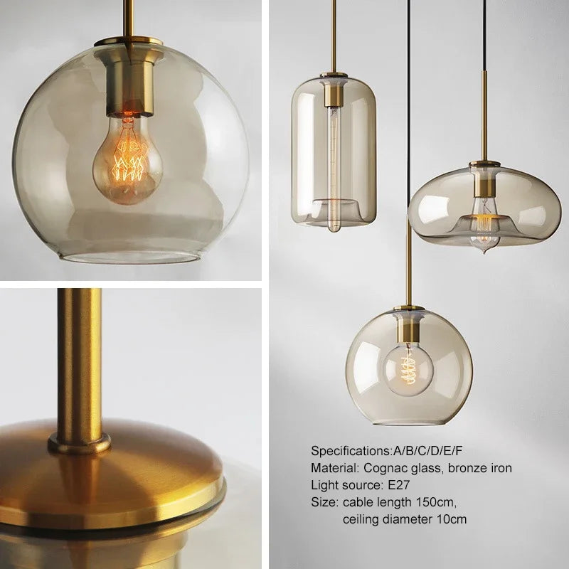 NordicGlas Modern Scandinavian Hanging Lamp | Lighting | glass/metal | 90-260V | Premium Lighting Solution