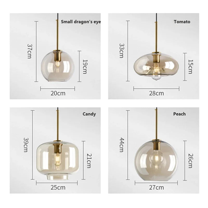 NordicGlas Modern Scandinavian Hanging Lamp | Lighting | glass/metal | 90-260V | Premium Lighting Solution