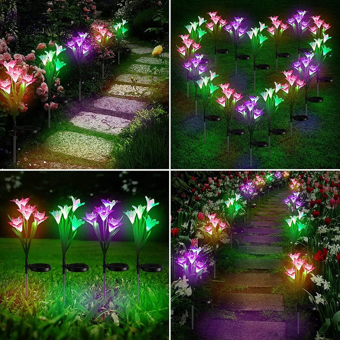 Solar Lily Garden Stick Lights | Lighting | warm white | steel | Premium Lighting Solution