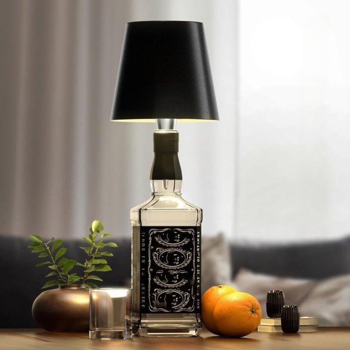 BottleLum  Lighting Bottle Unique Table | Table Lamp | LED | Plastic/aluminum | Sleek Table Accent