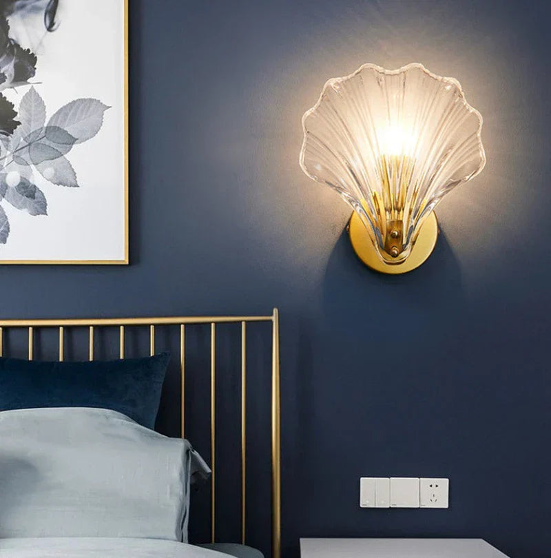 SeaShell Shell-shaped Glass Wall Lamp | Wall Lamp | Led | 3000k | Glass | 10W | 220V | Elegant Wall Illumination