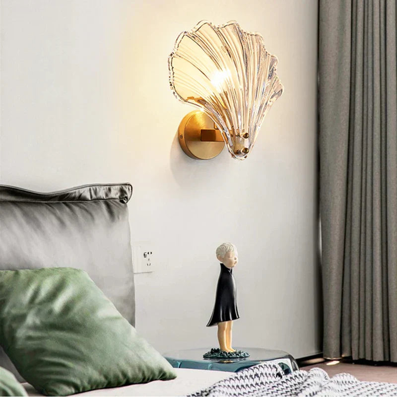 SeaShell Shell-shaped Glass Wall Lamp | Wall Lamp | Led | 3000k | Glass | 10W | 220V | Elegant Wall Illumination