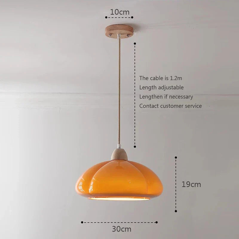 GothicElegance Cream-colored Hanging Lamp | Lighting | LED | glass/wood | Premium Lighting Solution