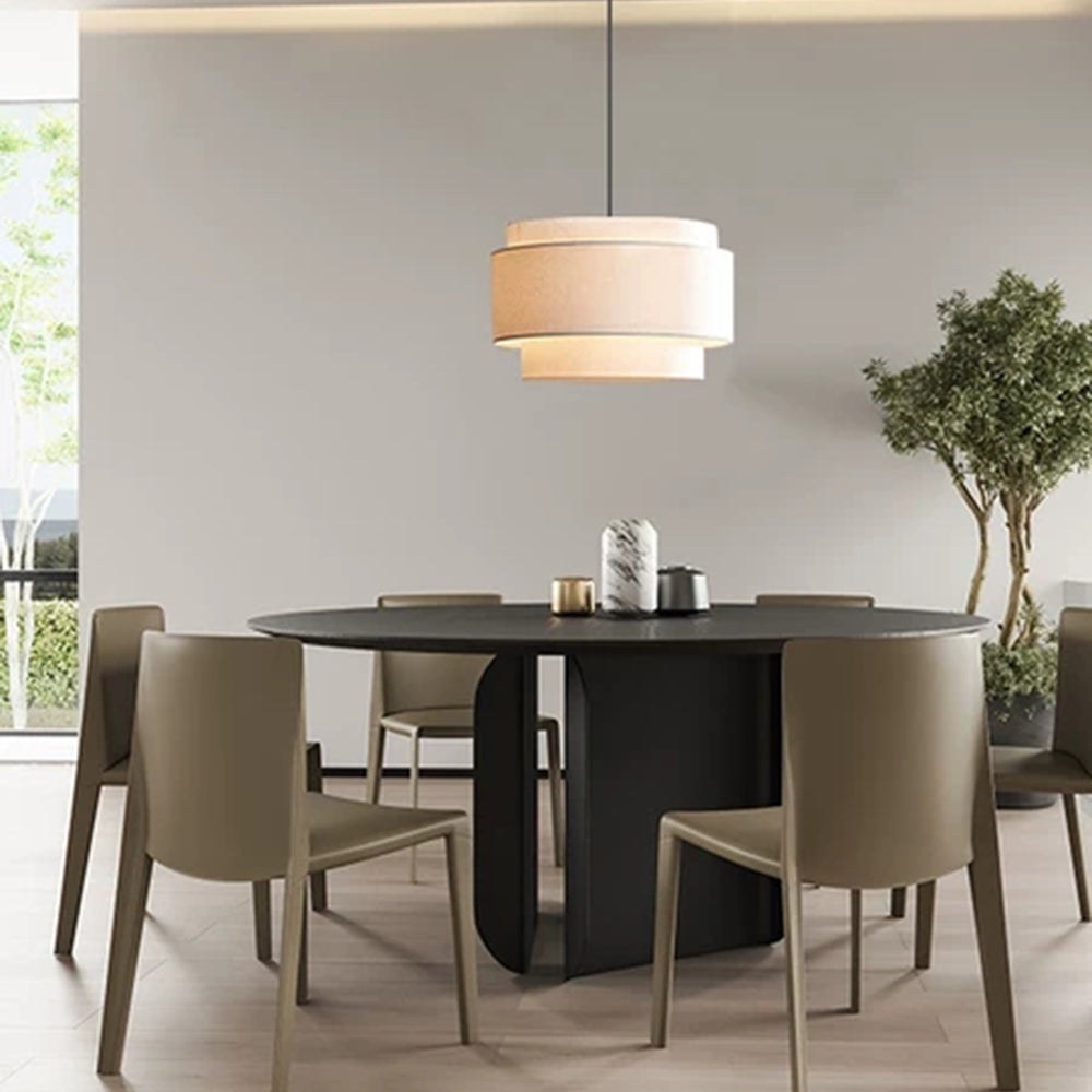 Bauhaus Beige Layered Linen Drum | Lighting | fabric | 40W | Premium Lighting Solution