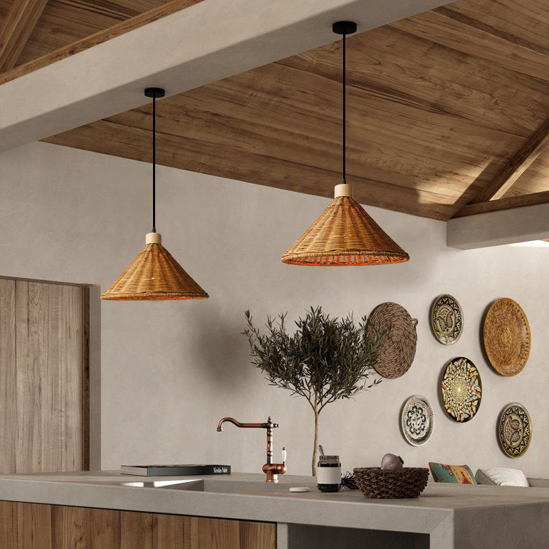 Rustic Wicker Hanging Lamp Kitchen | Lighting | 110V-120V | Premium Lighting Solution