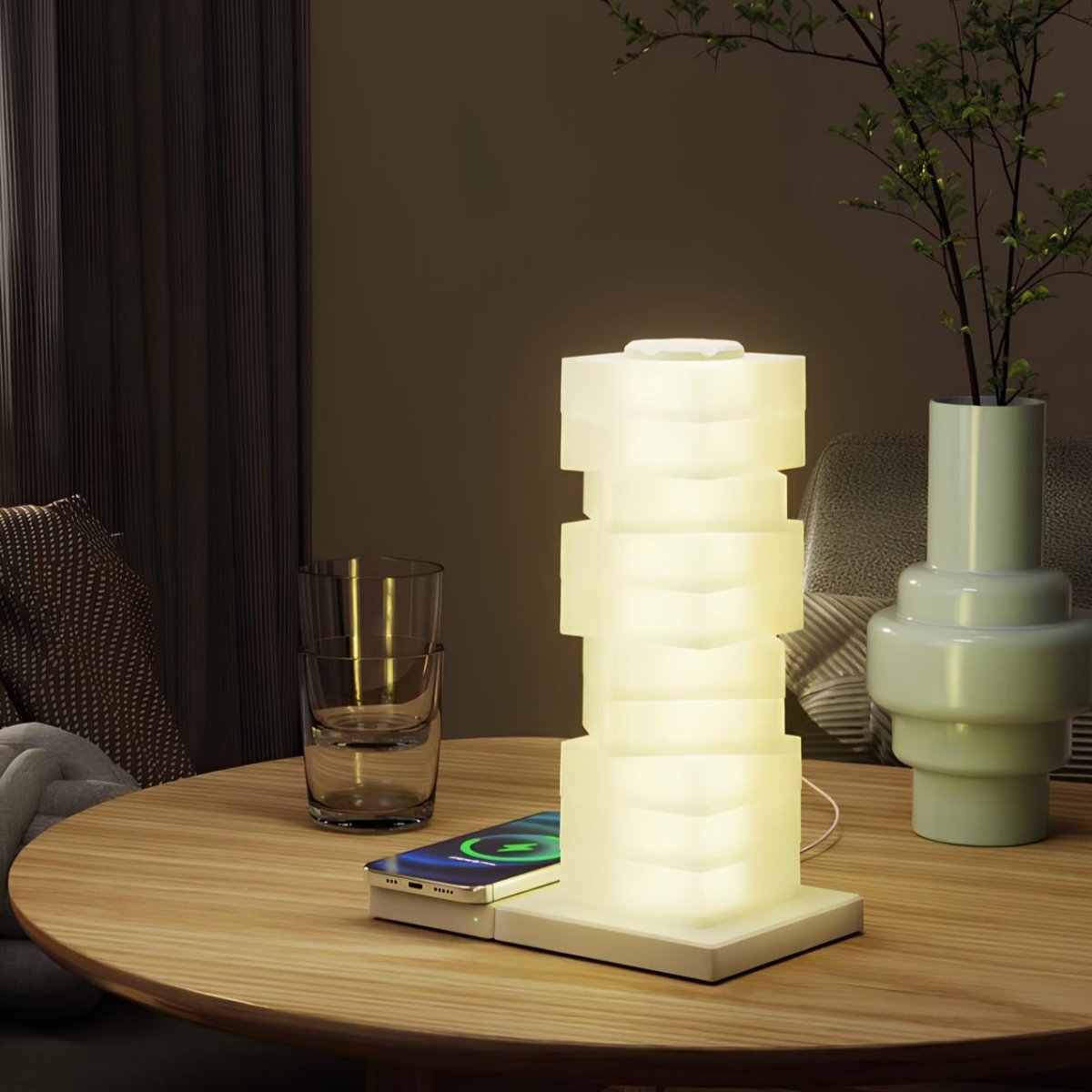 LumoTwist™ Rotating Light Column Modern | Table Lamp | LED | acrylic/Aluminum | 220V | Sleek Table Accent